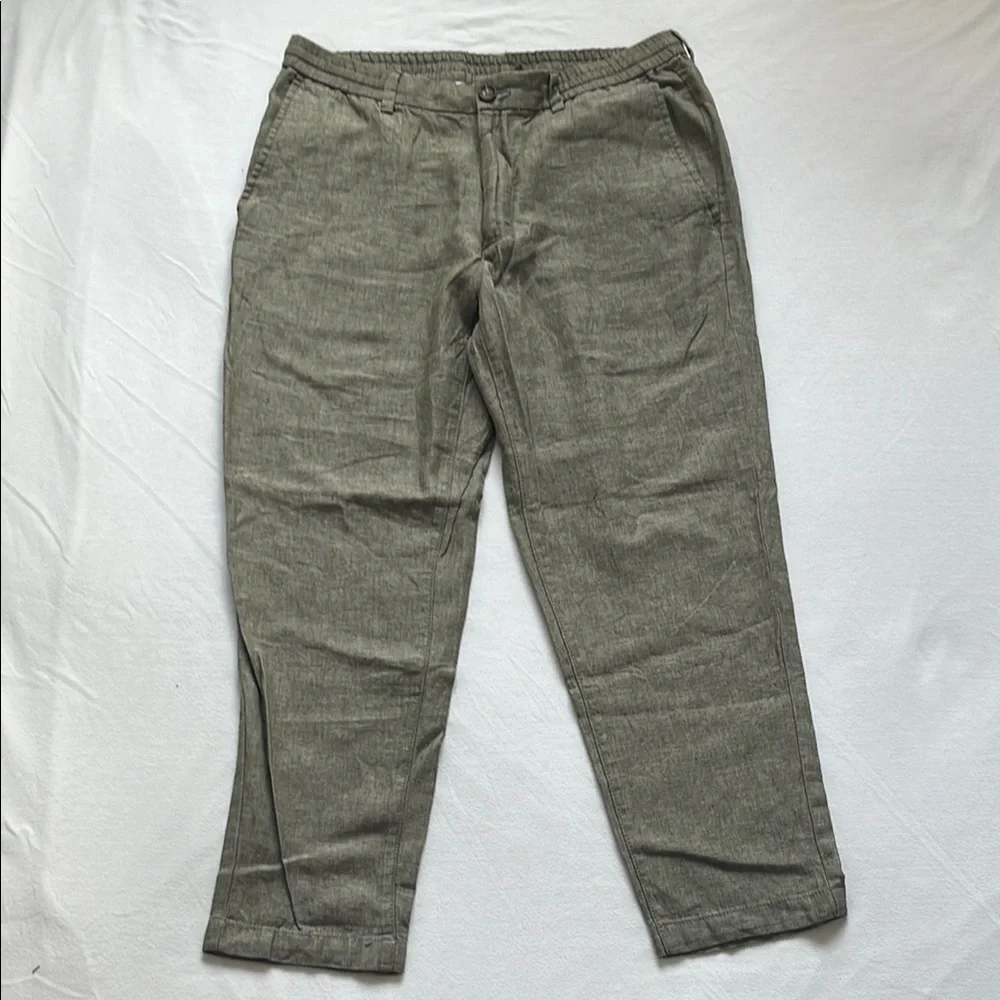 Men’s Banana Republic, Mason Athletic Tapered, Linen/Cotton Olive Green Pants